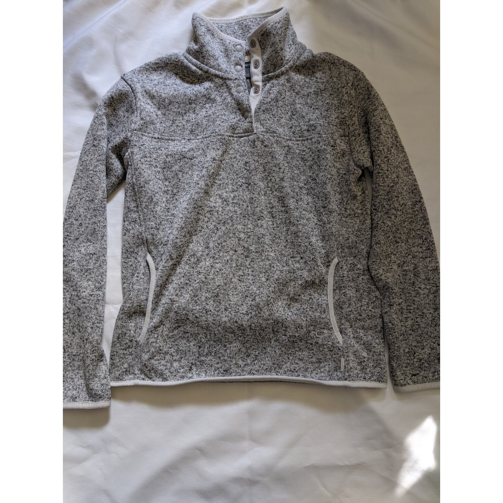 Eddie Bauer Pullover  Women's Fleece Snap Pullover Size‎ Small Gray Heathered